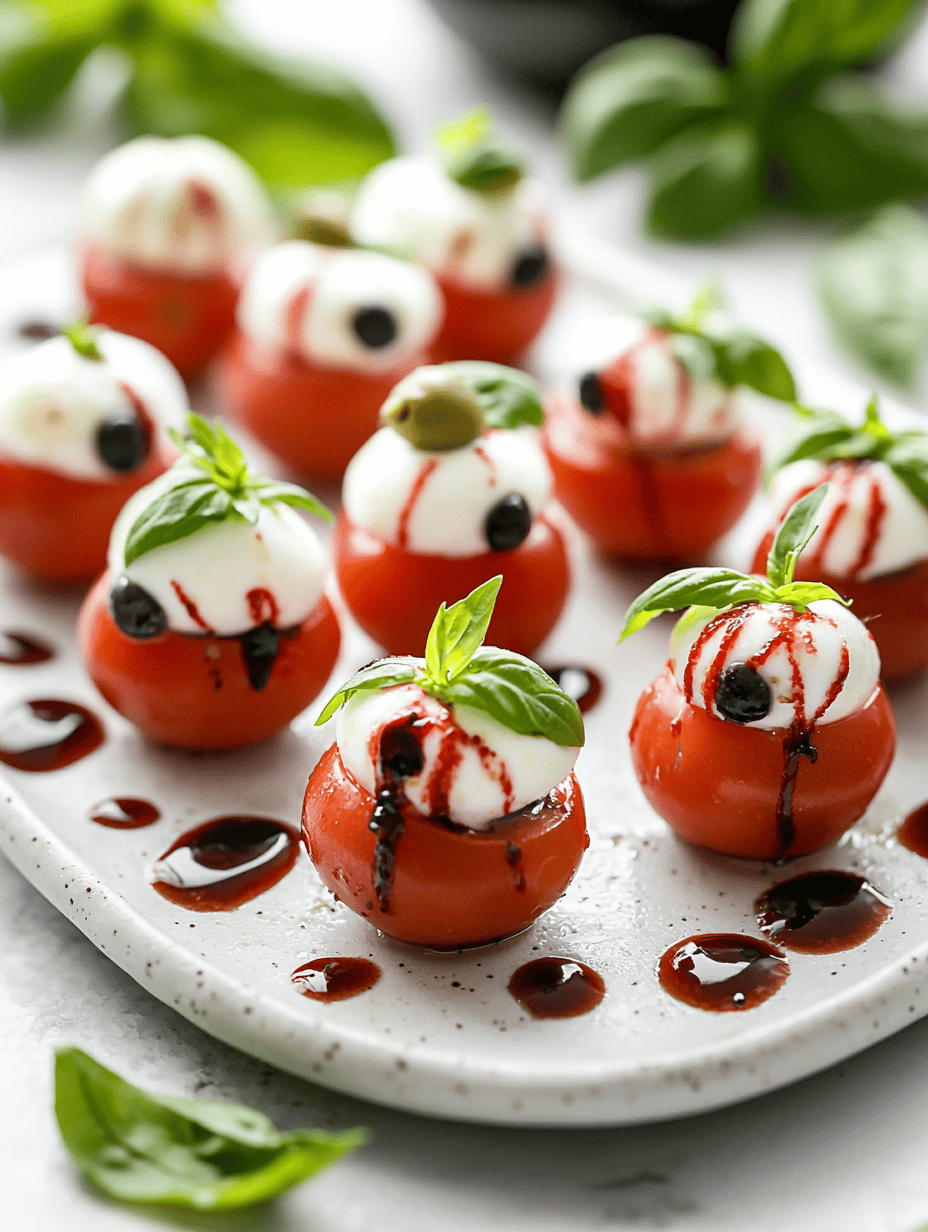 Spine-Chillingly Fun: Halloween Eyeball Caprese Bites