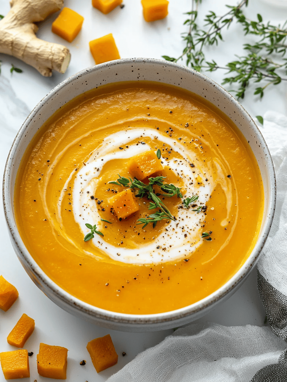 Sun-Kissed Butternut Squash Soup with a Ginger Zing